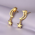 Liana Moon & Star Drop Earrings / Stainless Steel view 5