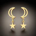 Liana Moon & Star Drop Earrings / Stainless Steel view 3