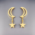 Liana Moon & Star Drop Earrings / Stainless Steel view 4