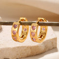 Miya Zircon Pink Hearts Earrings / Stainless Steel view 2