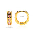 Miya Zircon Pink Hearts Earrings / Stainless Steel view 6