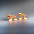 Niesha Rainbow Screw Studs / Stainless Steel view 1
