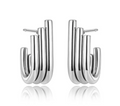Rania Geometric Triple U Stud Earrings / 18K Gold Plated view 7