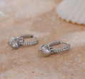 Raquel Heart Drop Hoop Earrings view 7