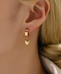 Rhea Heart Huggie Earrings / Stainless Steel view 1