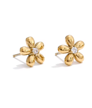 The Courtney Blossom Studs / 18K Gold Plated - Nina Kane Jewellery