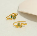 Juno Green Serpent Earrings / 18K Gold Plated view 2