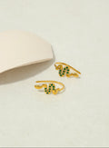 Juno Green Serpent Earrings / 18K Gold Plated view 1