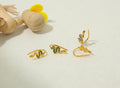 Juno Green Serpent Earrings / 18K Gold Plated view 3