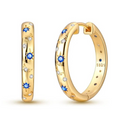 Althea Starry Sky Hoop Earrings / 925 Sterling Silver view 2