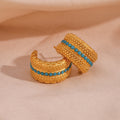 Athens Chunky Beaded Hoop Earrings / 18K Gold Plated view 6