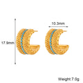 Athens Chunky Beaded Hoop Earrings / 18K Gold Plated view 7