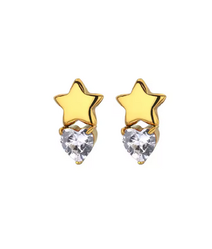 The Twinkle & Bow Studs / 18K Gold Plated - Nina Kane Jewellery