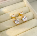 Casiope Zircon Heart Earrings / 18K Gold Plated view 1
