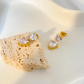 Casiope Zircon Heart Earrings / 18K Gold Plated view 5