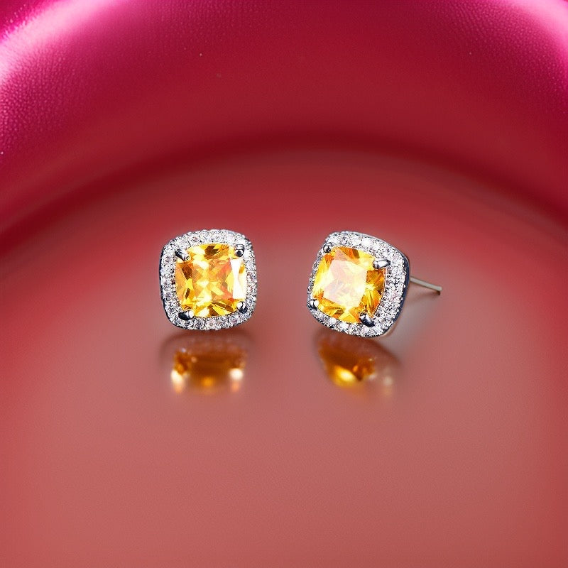 Antoinette Zircon Stud Earrings / Sterling Silver