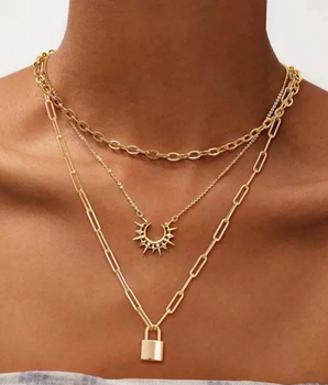 Leslie Personalised Padlock Necklace / 18K Gold Plated - Nina Kane Jewellery