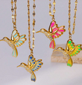 Meera Hummingbird Pendants / Stainless Steel view 1