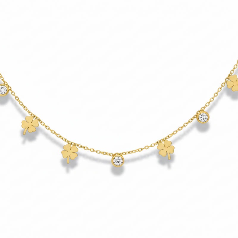 Alicia Clover & Zircon Necklace