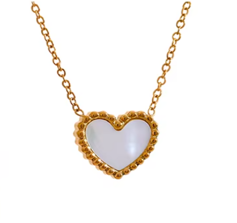 Andrea Mother of Pearl Heart Necklace
