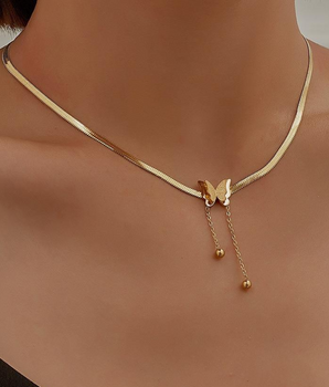Carina Vintage Butterfly Necklace / Stainless Steel