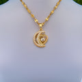 Collette Moon Heart Pendant / Stainless Steel view 1