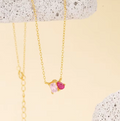 Dainty Pink Gemstone Necklace view 5
