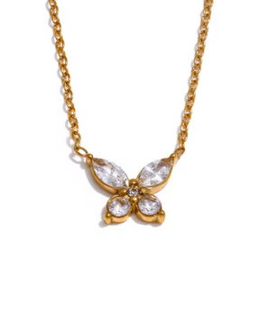 Emmanuella Butterfly Necklace / 18K Gold Plated - Nina Kane Jewellery