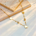 Erica Butterfly & Clover Necklace / Stainless Steel view 3