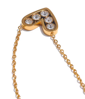 Ermina Heart Crystal Necklace /18K Gold Plated - Nina Kane Jewellery