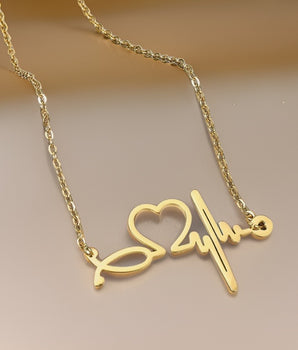 Hannah Heartbeat Necklace / Stainless steel - Nina Kane Jewellery