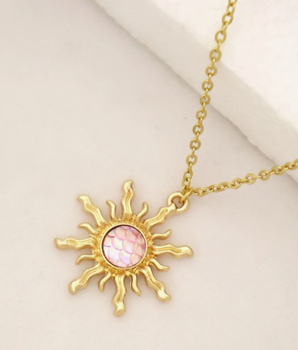Helios Sunburst Pendant / Stainless Steel - Nina Kane Jewellery