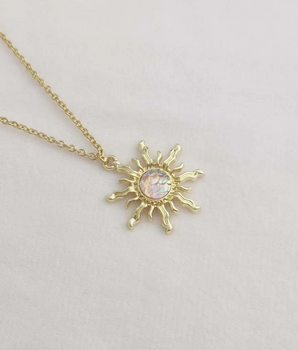 Helios Sunburst Pendant / Stainless Steel - Nina Kane Jewellery
