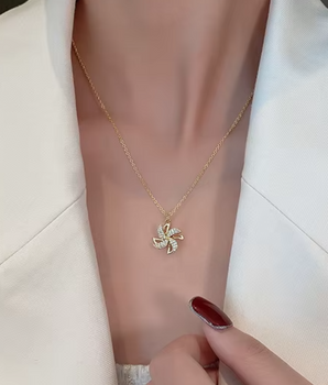 Hunter Rotating Windmill Necklace / 18K Gold Plated - Nina Kane Jewellery