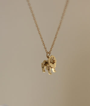 Jocelyn Golden 3D Lion Necklace / Titanium Steel