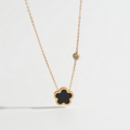 Lara Double Sided Clover Necklace / Stainless Steel view 2