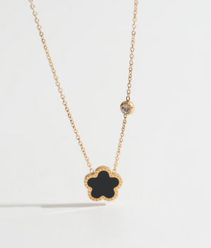 Lara Double Sided Clover Necklace / Stainless Steel