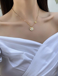 Louise Golden Daisy Necklace / 18K Gold Plated view 1