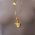 Louise Golden Daisy Necklace / 18K Gold Plated view 4