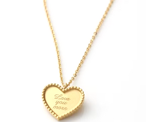 "Love You More" Heart Necklace / 18K Gold Plated - Nina Kane Jewellery