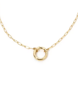 Luna Lock Charm Necklace / 18K Gold Plated - Nina Kane Jewellery
