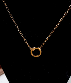 Luna Lock Charm Necklace / 18K Gold Plated - Nina Kane Jewellery