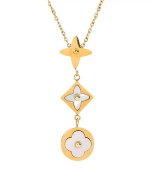 Luxury Clover & Diamond Necklace / 18K Gold Plated - Nina Kane Jewellery