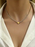 Nessa Heart Tennis Necklace / Stainless Steel view 6