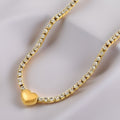 Nessa Heart Tennis Necklace / Stainless Steel view 2