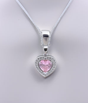 Nevada Silver Heart Necklace / Stainless Steel - Nina Kane Jewellery