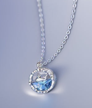 Nordic Silver Whale Pendant / Stainless Steel - Nina Kane Jewellery