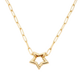Paperclip Chan & Star Lock Charm Necklace view 1