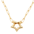 Paperclip Chan & Star Lock Charm Necklace view 2