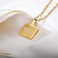 Queen Frosted Square Pendant / Stainless Steel view 3